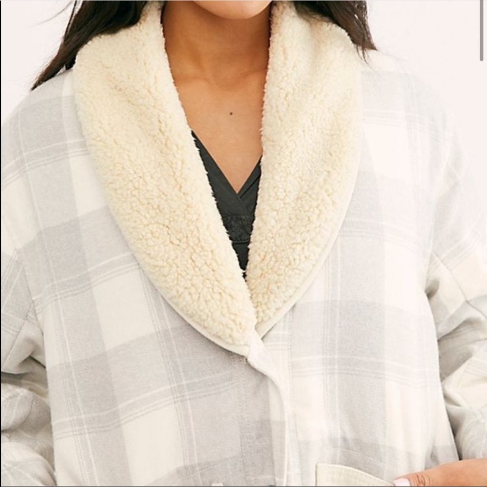 Free People Woodlands Plaid Sherpa Jacket - Picture 3 of 9